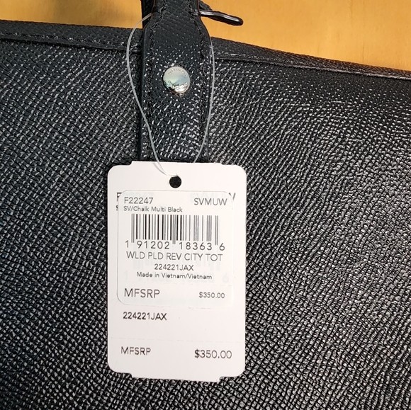 Coach reversible tote bag black with wallet - Picture 4 of 6